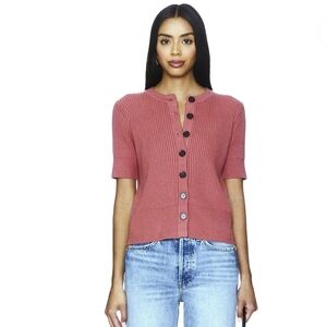 Varley Micha Short Sleeve Cardigan in Mauvewood Women's Medium